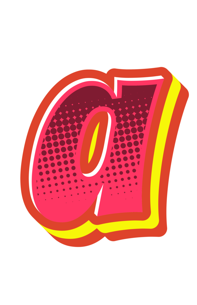 Comic Halftone Alphabet Letter and Number png