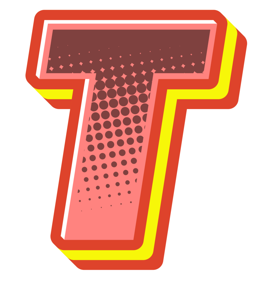 Comic Halftone Alphabet Letter and Number png