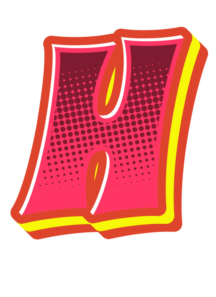 Comic Halftone Alphabet Letter and Number png