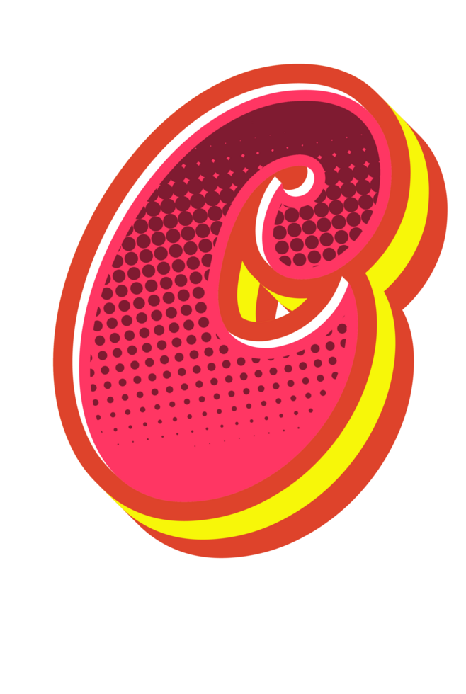 Comic Halftone Alphabet Letter and Number png