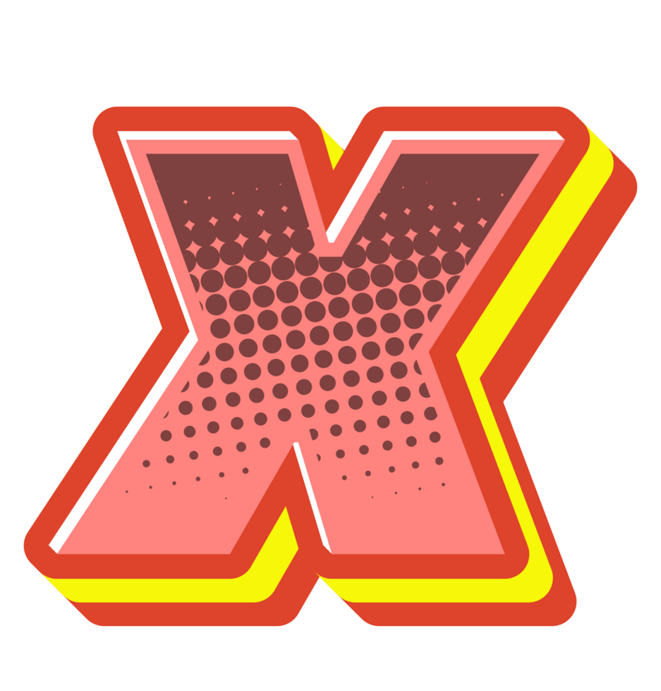 Comic Halftone Alphabet Letter and Number png