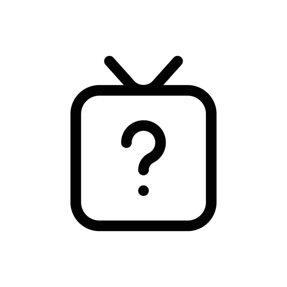 sencillo televisión con pregunta marca icono. el icono lata ser usado para sitios web, impresión plantillas, presentación plantillas, ilustraciones, etc vector