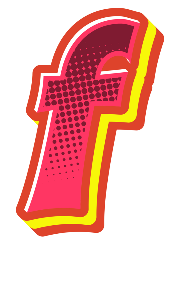 Comic Halftone Alphabet Letter and Number png