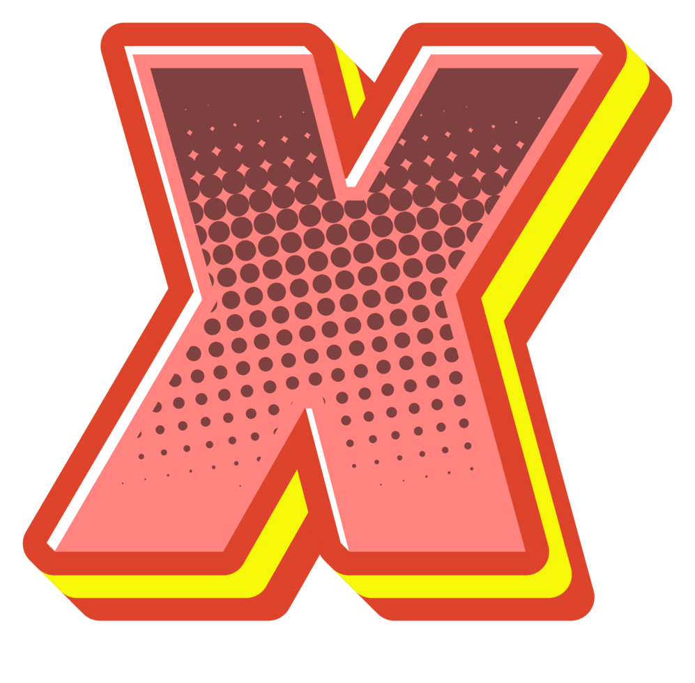 Comic Halftone Alphabet Letter and Number png