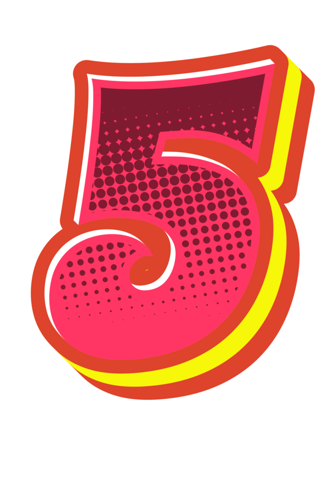 Comic Halftone Alphabet Letter and Number png