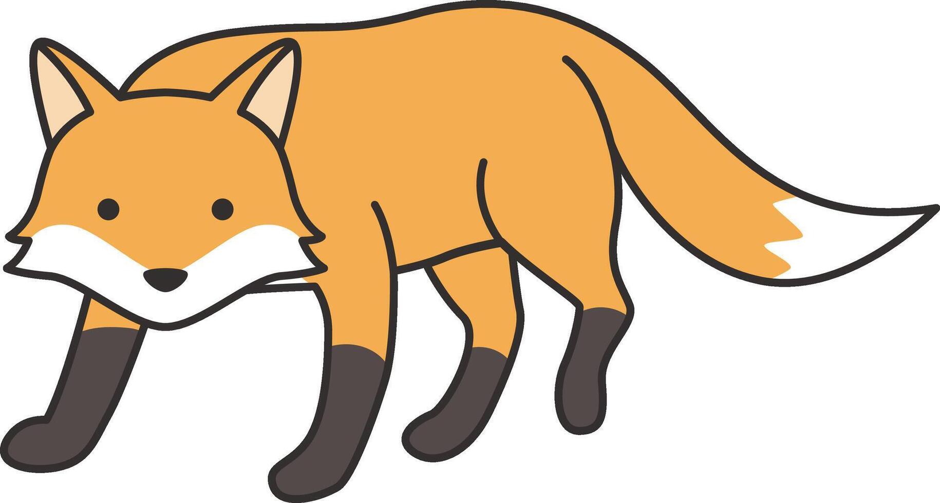 Cute cartoon fox illustration vector