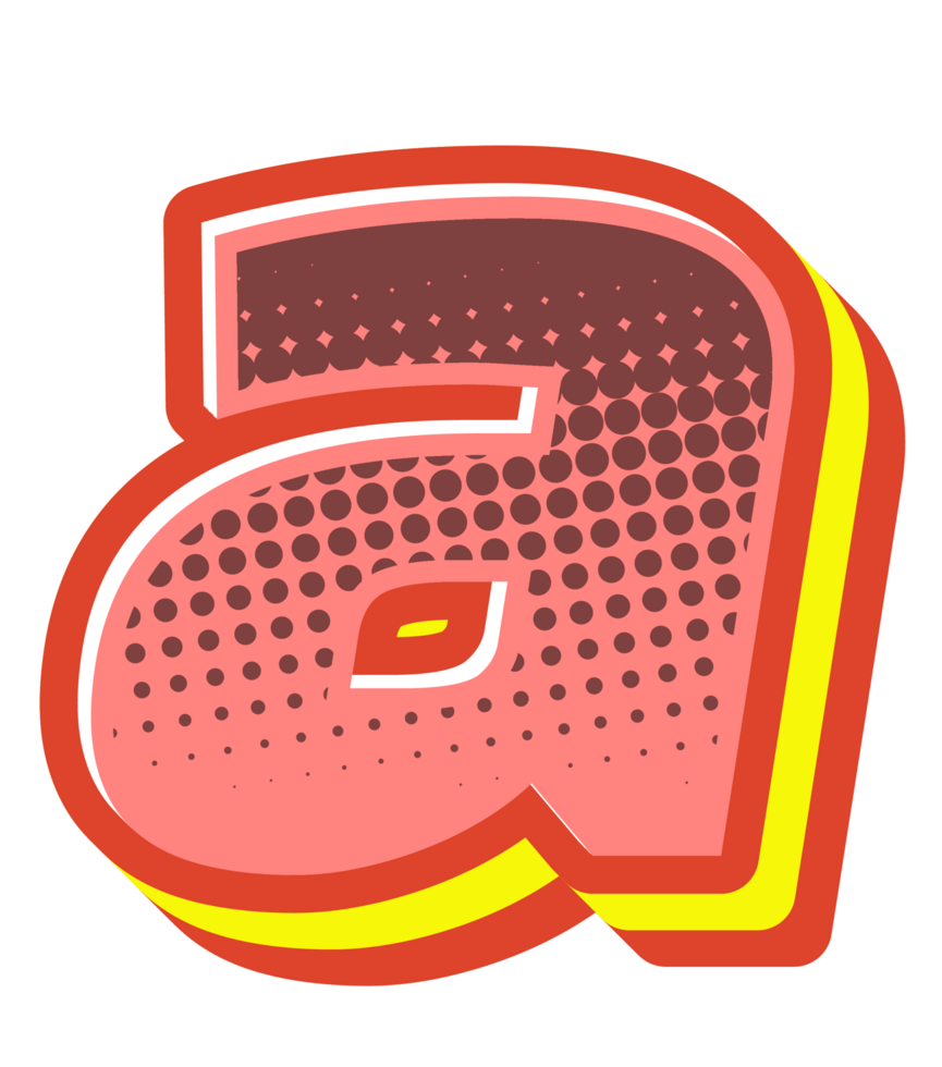 Comic Halftone Alphabet Letter and Number png