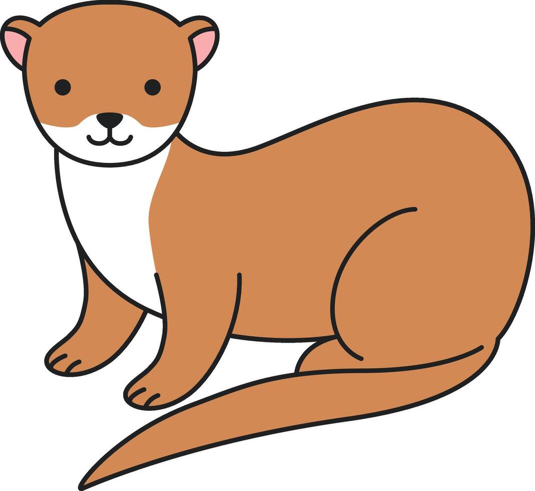 Cute weasel cartoon illustration vector