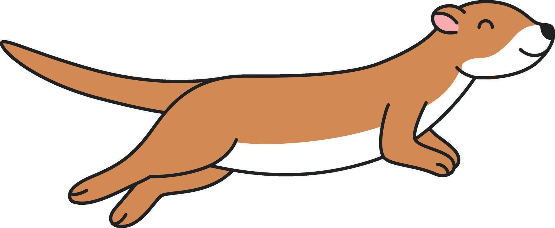 Cute weasel cartoon illustration vector