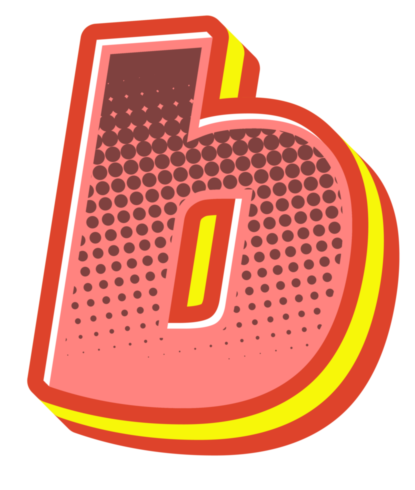 Comic Halftone Alphabet Letter and Number png
