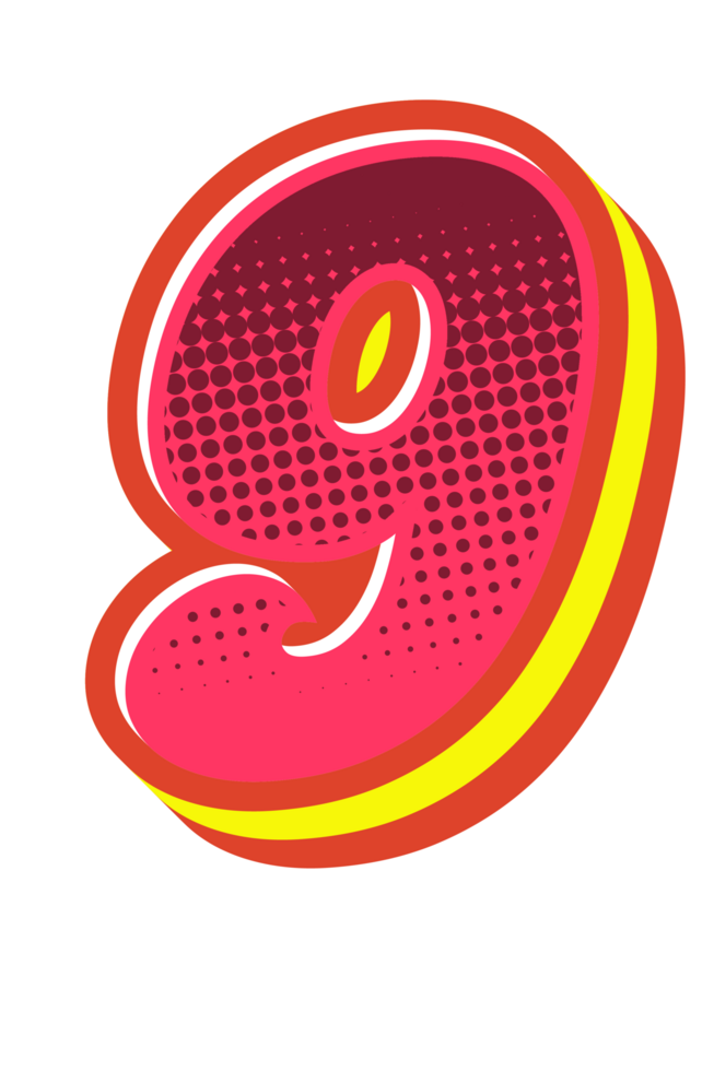 Comic Halftone Alphabet Letter and Number png