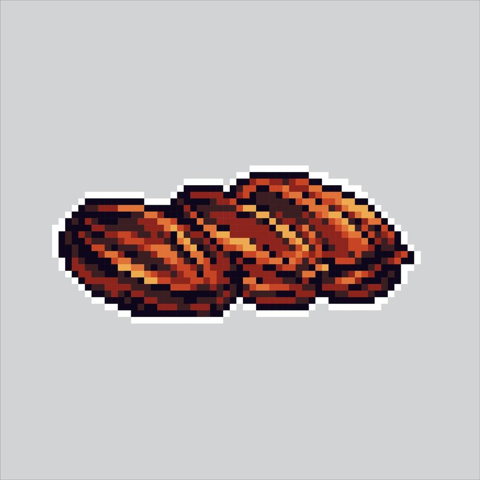 Pixel art illustration Kurma. Pixelated Kurma fruit. Arabian Turkey Kurma fruit pixelated for the pixel art game and icon for website and game. old school retro. vector