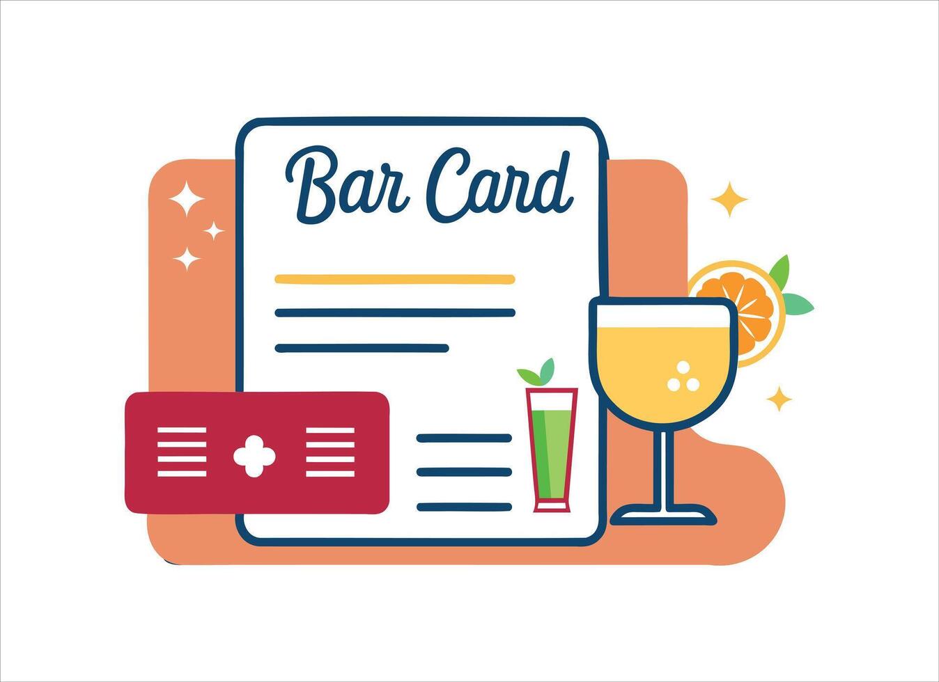 Modern Bar Menu Design Template with Cocktail Graphics vector