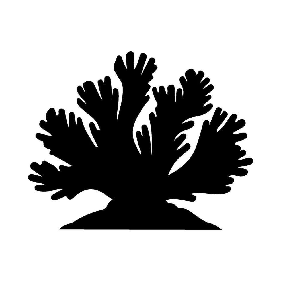 Illustration of sea Coral silhouette on isolated background vector