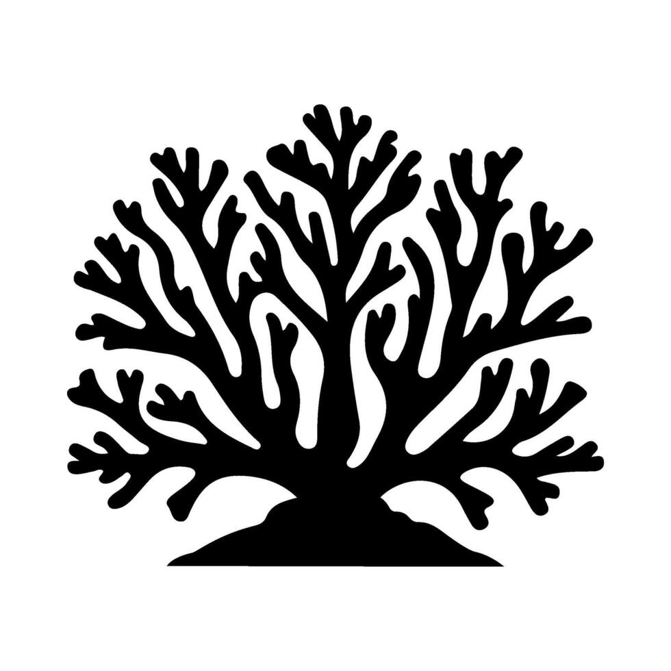 Illustration of sea Coral silhouette on isolated background vector