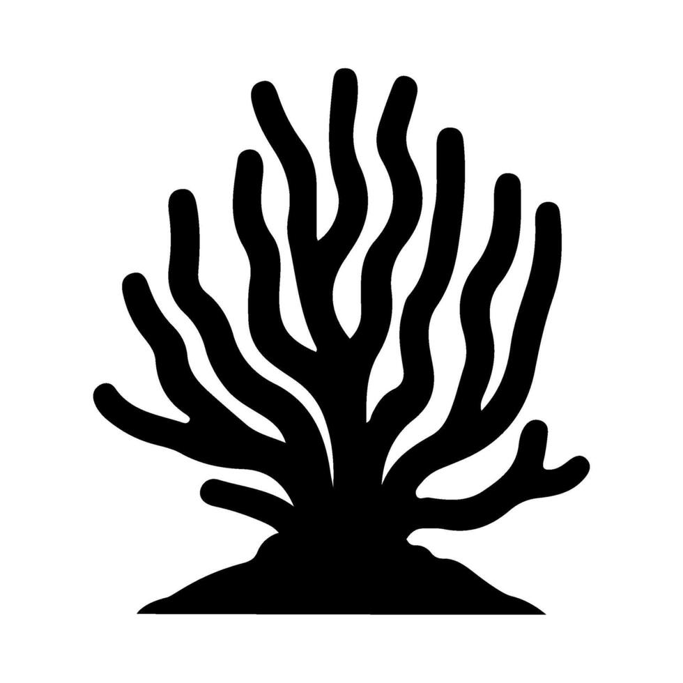Illustration of sea Coral silhouette on isolated background vector
