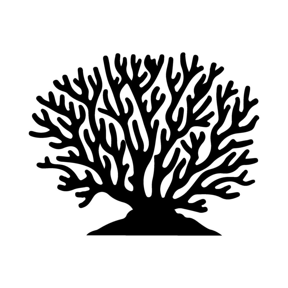 Illustration of sea Coral silhouette on isolated background vector