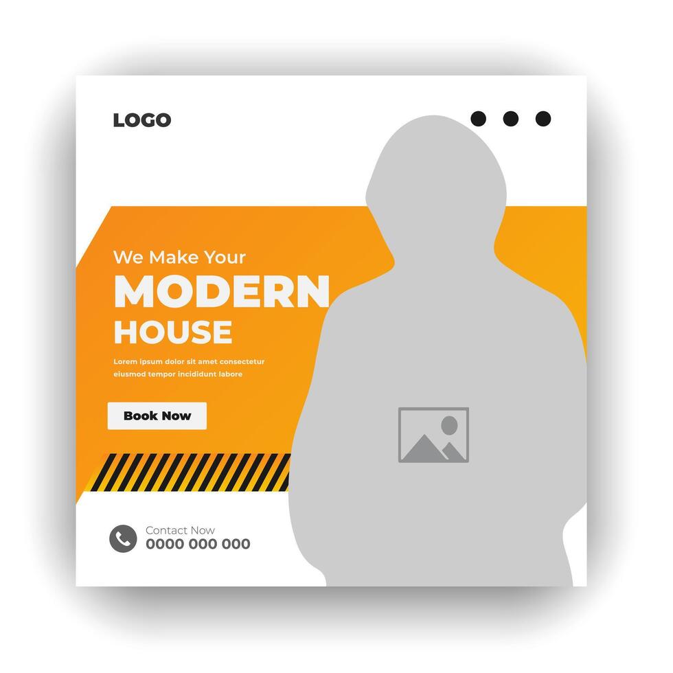 Home construction social media post web banner bundle design template vector