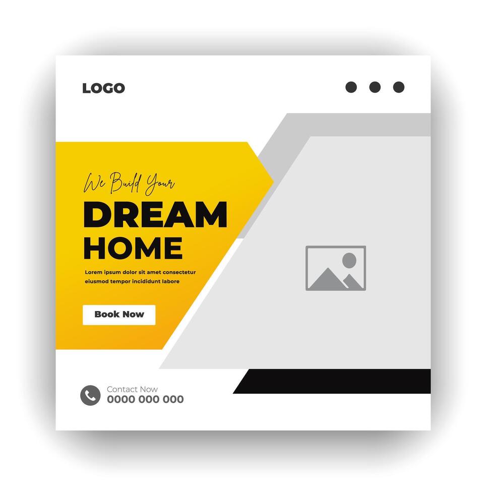 Home construction social media post web banner bundle design template vector