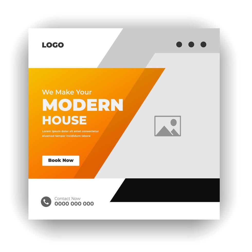 Home construction social media post web banner bundle design template vector