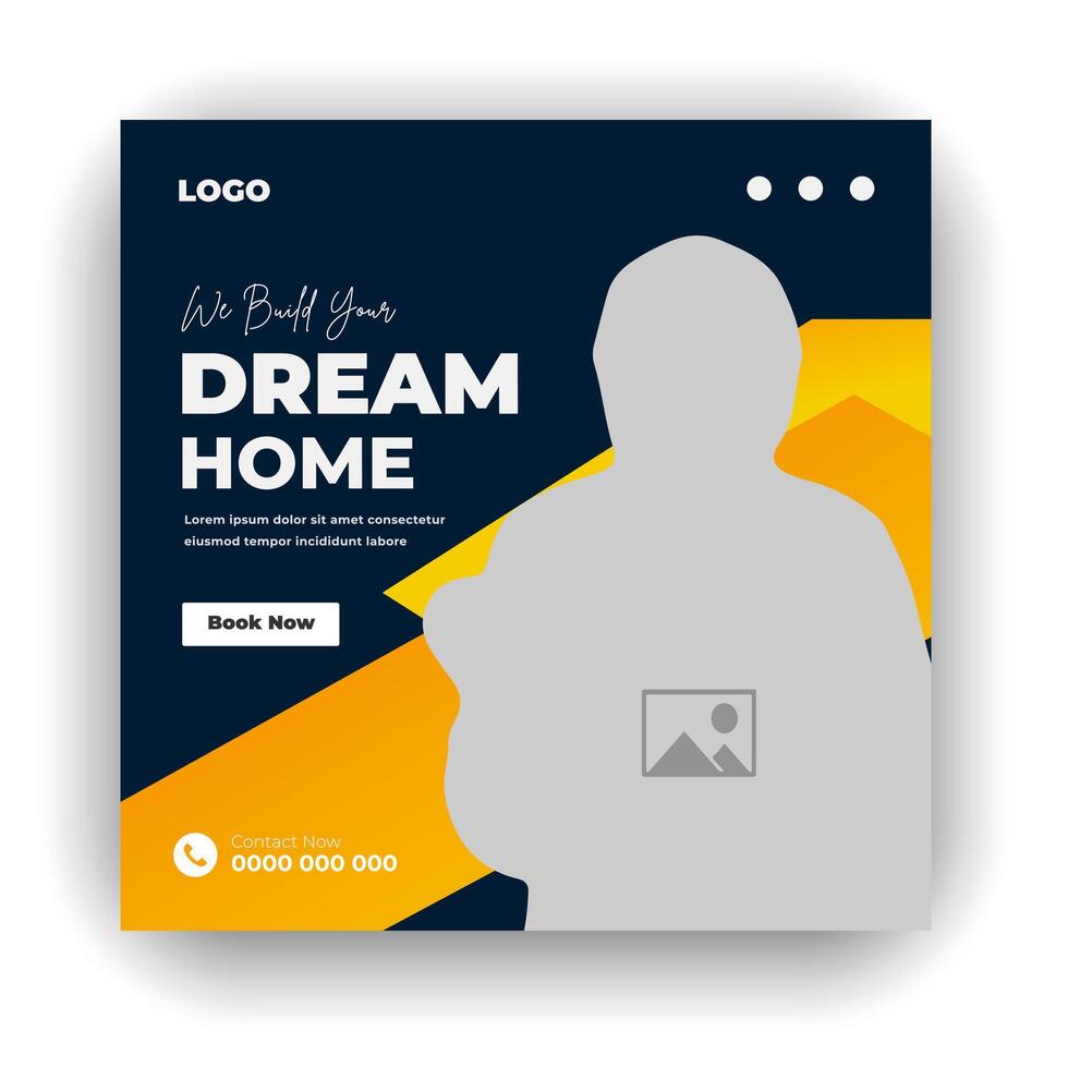 Home construction social media post web banner bundle design template vector
