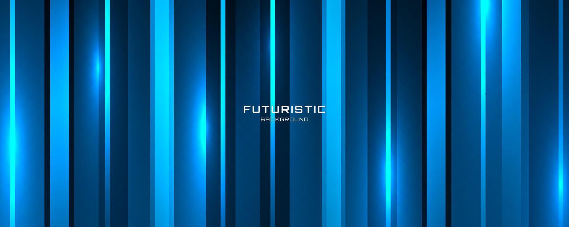 3D blue techno abstract background overlap layer on dark space with glowing lines effect decoration. Modern graphic design element cutout style concept for web banner, flyer, card, or brochure cover vector