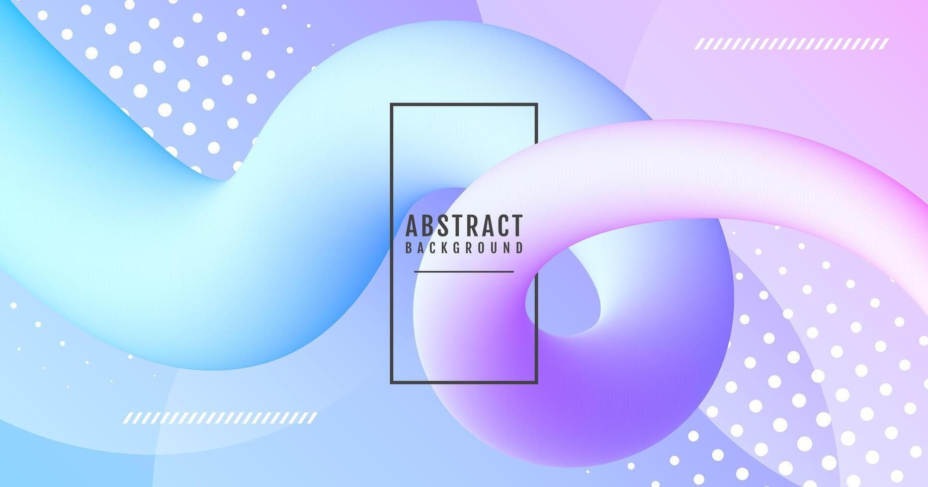 3D geometric abstract background on bright space with colorful fluid loop decoration. Modern graphic design element with wave style. Flowing shape concept for web banner, flyer, card or brochure cover vector