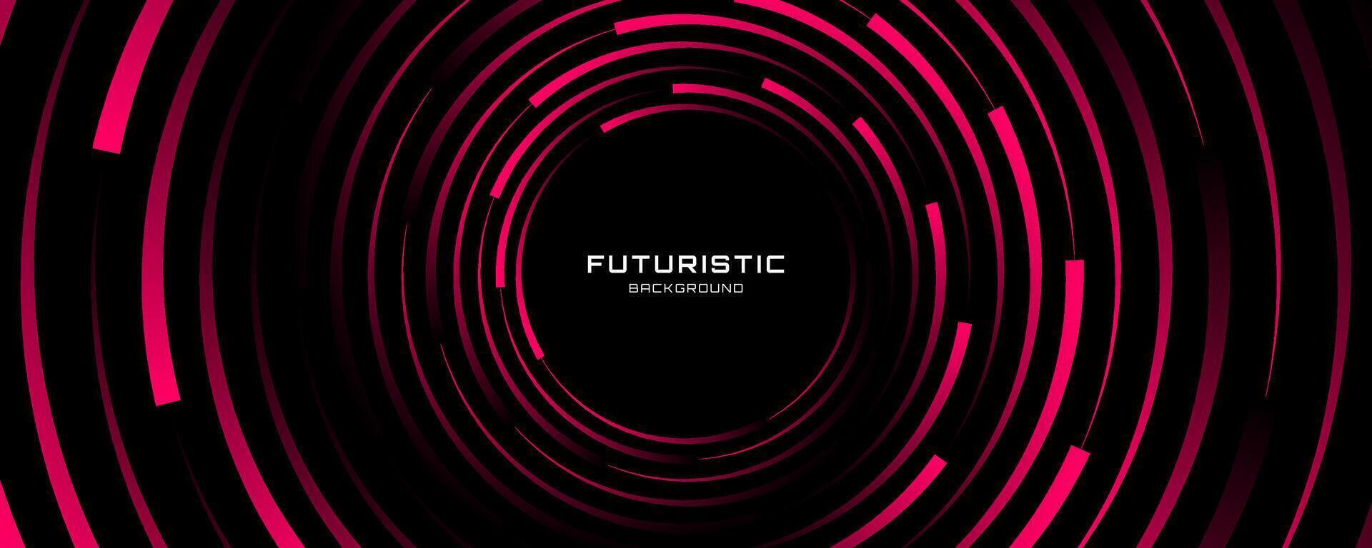 3D red black dynamic techno background on dark space. Tech banner with rotating circles style decoration. Modern graphic design element. Motion lines concept for web, flyer, card, or brochure cover vector