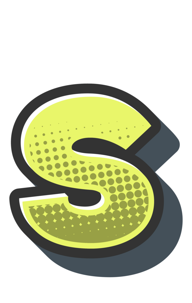 Comic Halftone Alphabet Letter and Number png