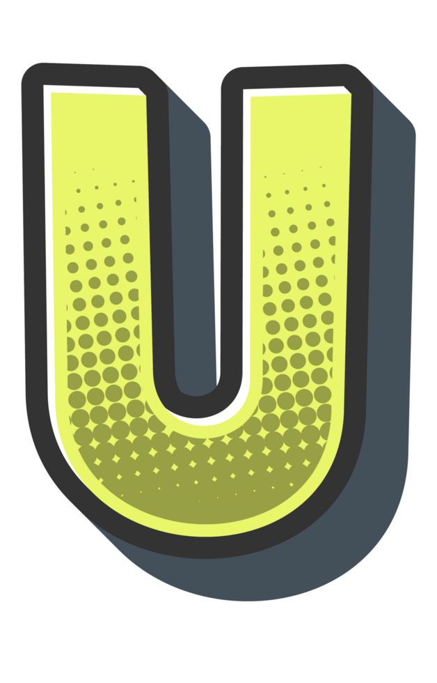 Comic Halftone Alphabet Letter and Number png