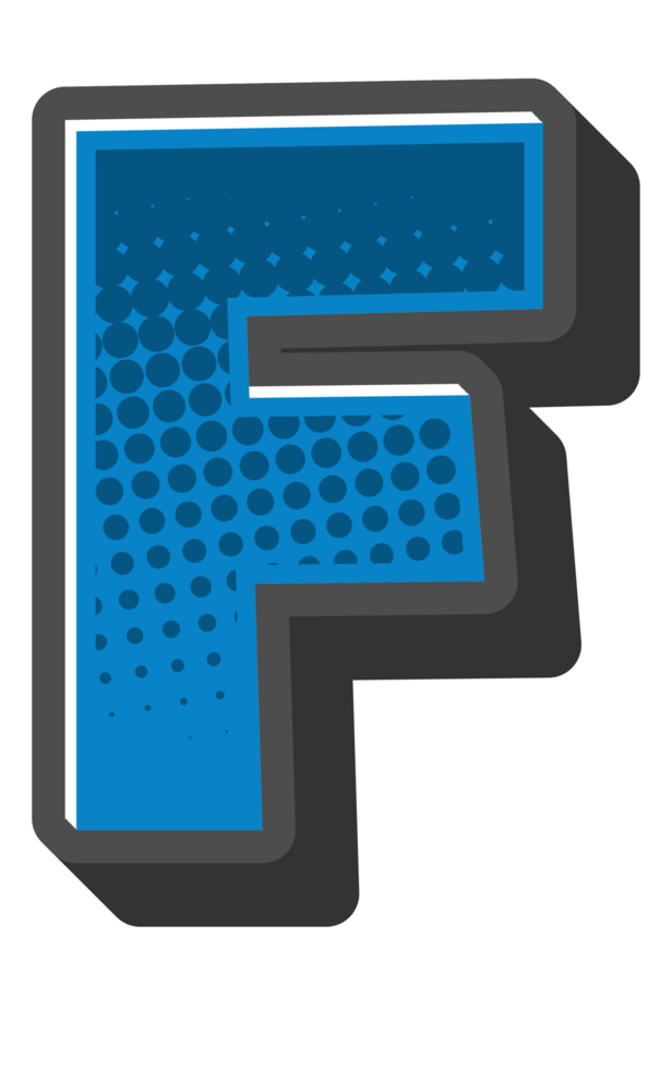 Comic Halftone Alphabet Letter and Number png