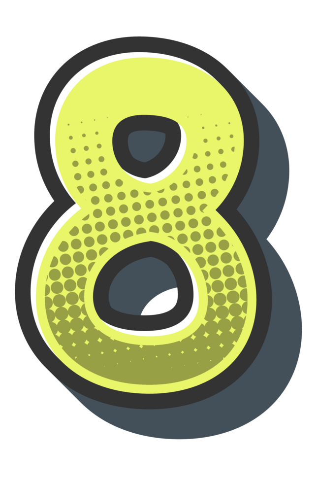 Comic Halftone Alphabet Letter and Number png