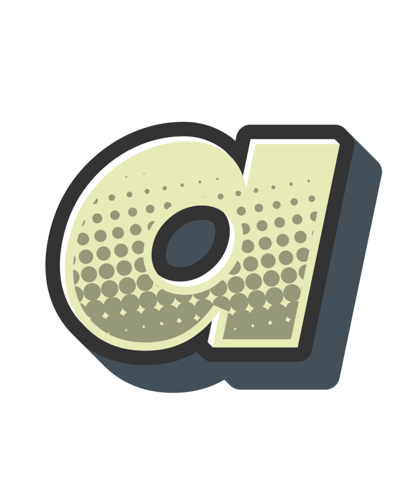 Comic Halftone Alphabet Letter and Number png