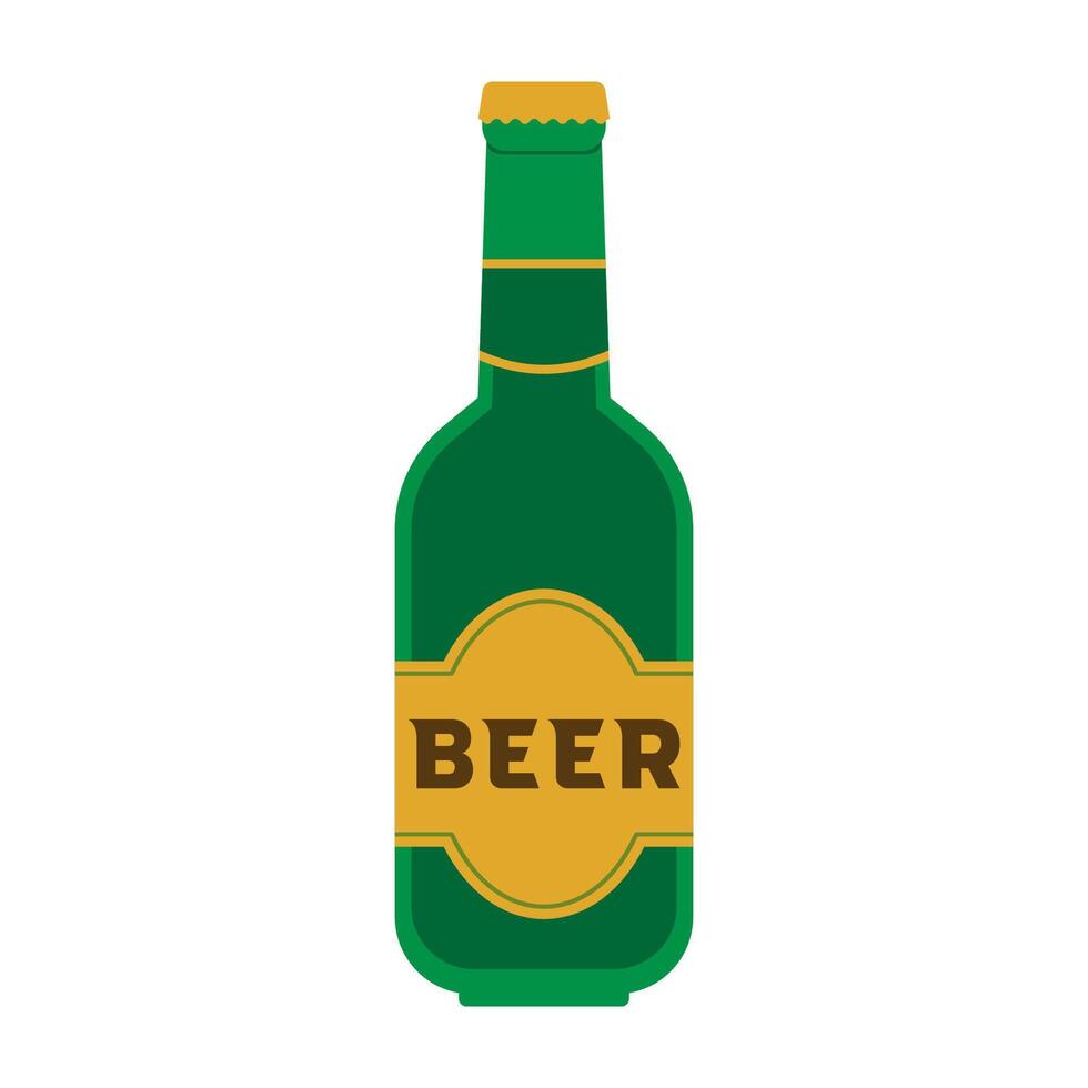 Cold beer icon or sign. flat beer illustration isolated on white background. Alcohol drink pub or bar. vector