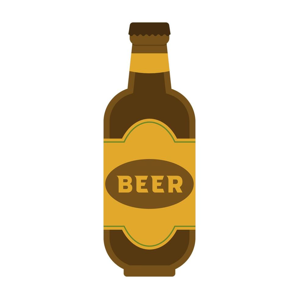 Cold beer icon or sign. flat beer illustration isolated on white background. Alcohol drink pub or bar. vector