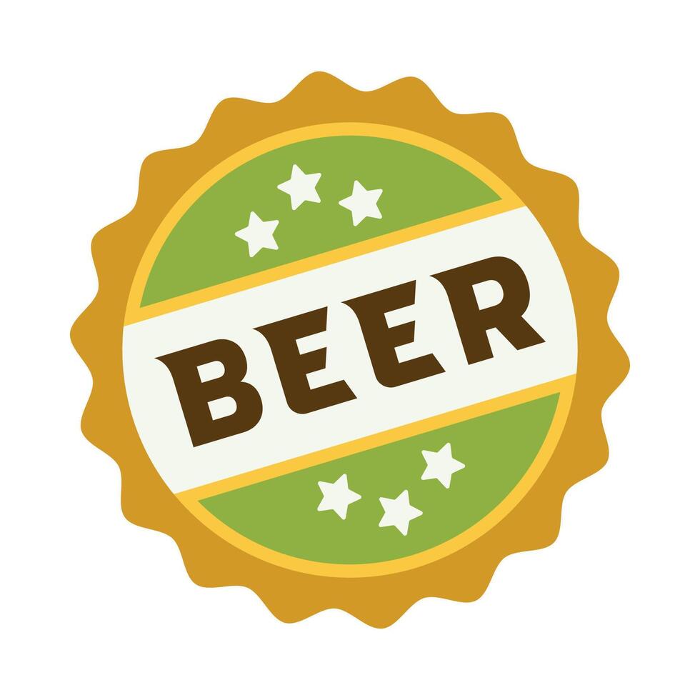 Cold beer icon or sign. flat beer illustration isolated on white background. Alcohol drink pub or bar. vector