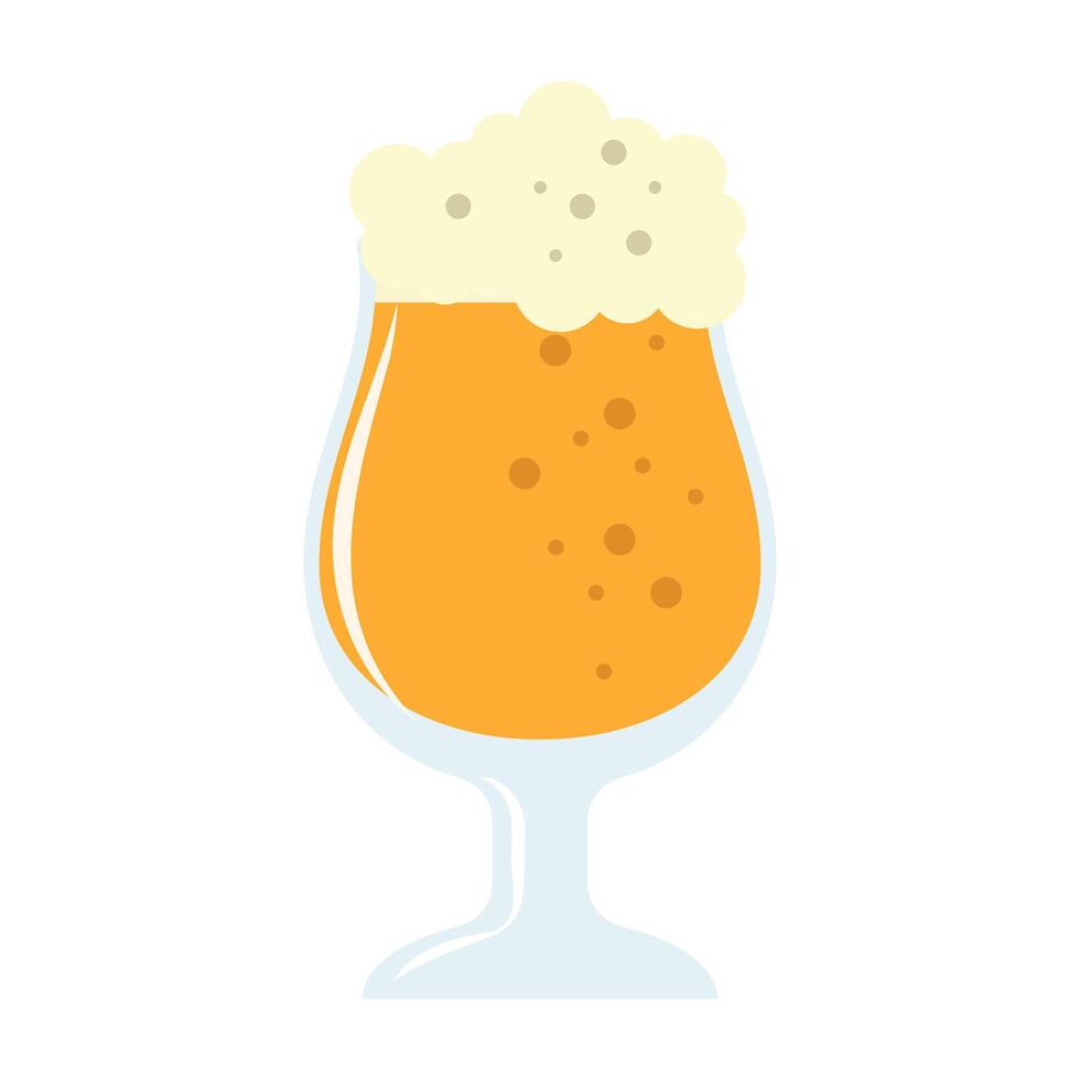Cold beer icon or sign. flat beer illustration isolated on white background. Alcohol drink pub or bar. vector