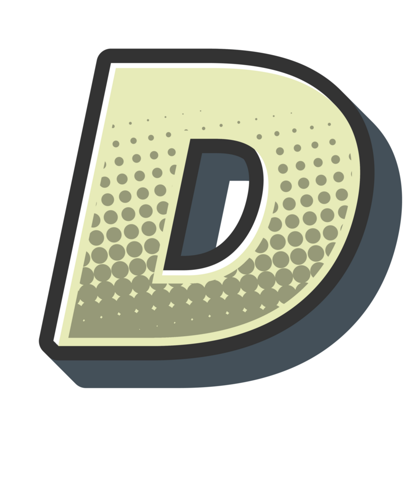 Comic Halftone Alphabet Letter and Number png