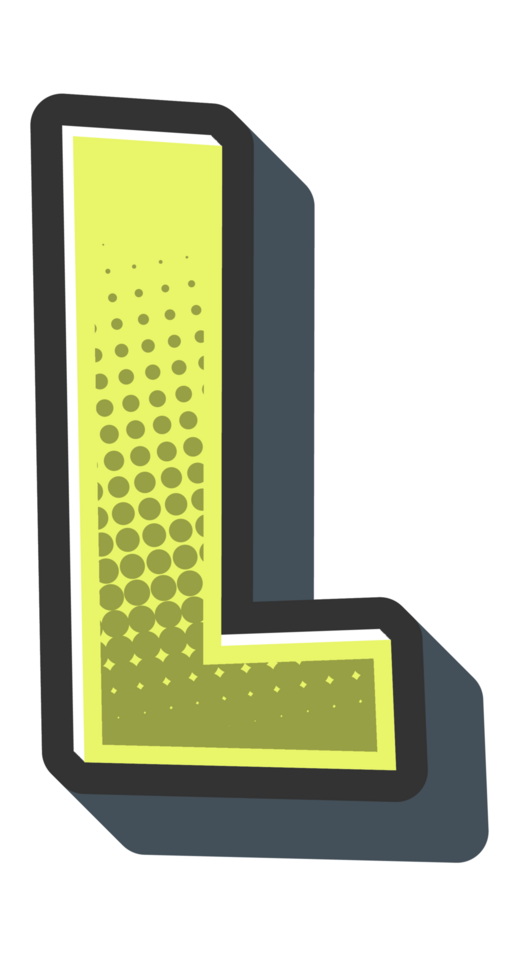 Comic Halftone Alphabet Letter and Number png