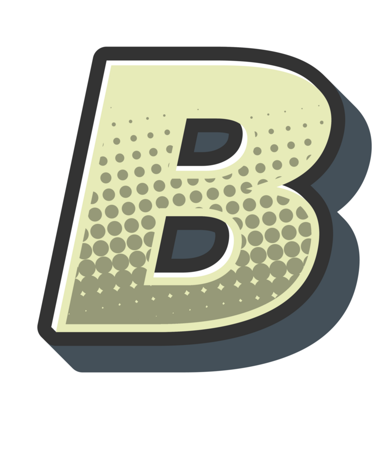Comic Halftone Alphabet Letter and Number png