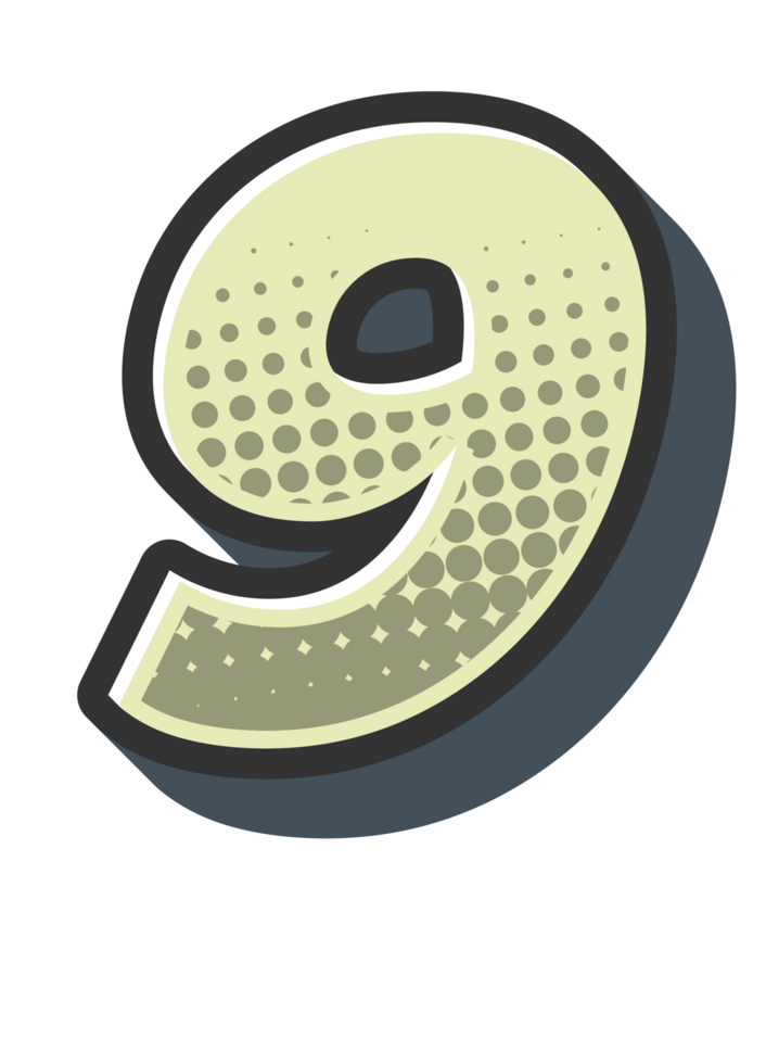 Comic Halftone Alphabet Letter and Number png