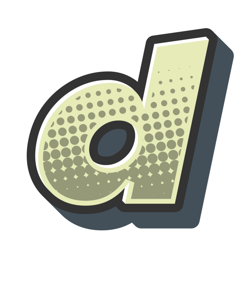Comic Halftone Alphabet Letter and Number png