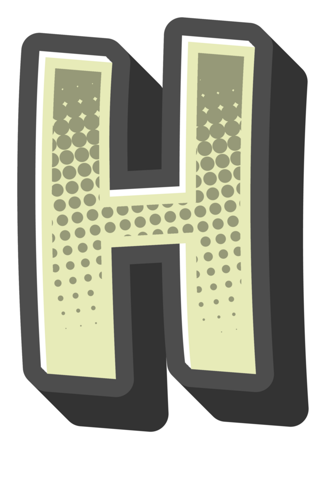 Comic Halftone Alphabet Letter and Number png