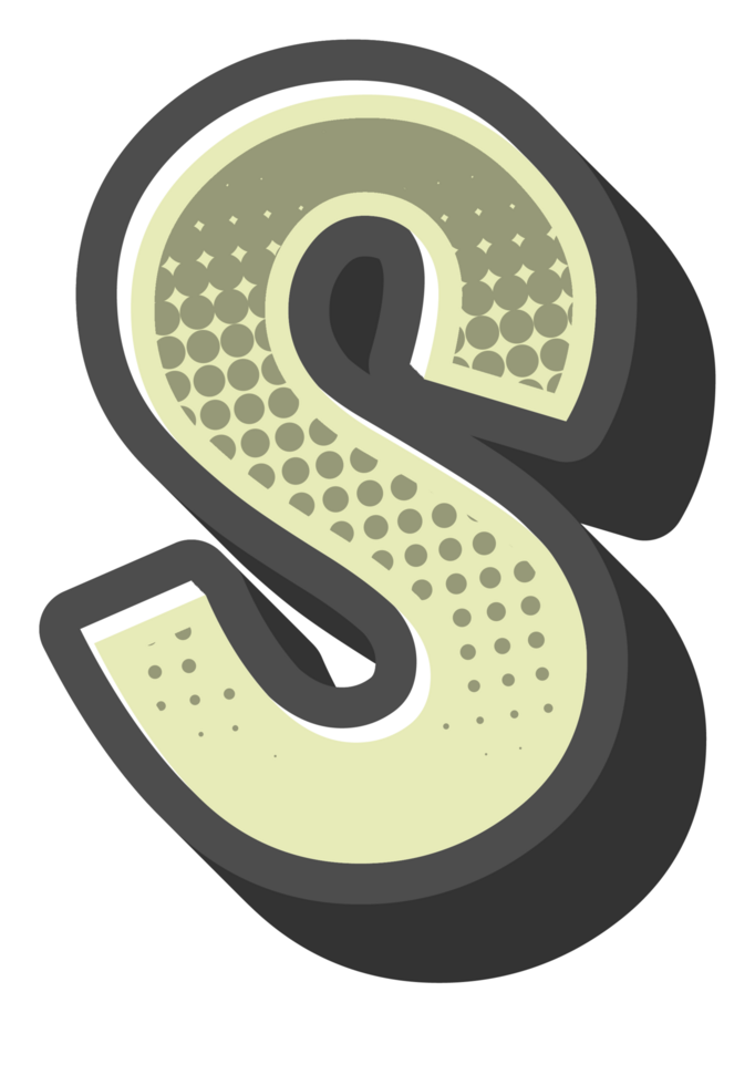 Comic Halftone Alphabet Letter and Number png