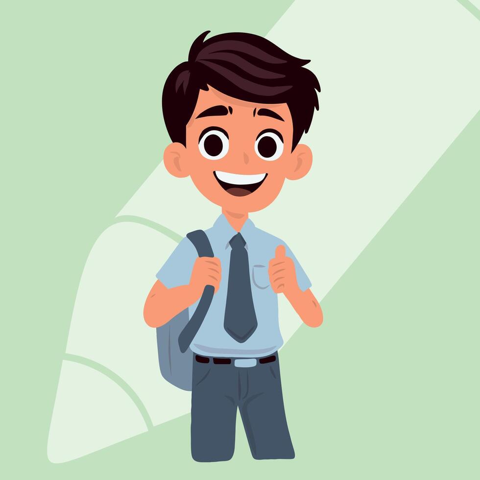 student boy smiling and excited vector