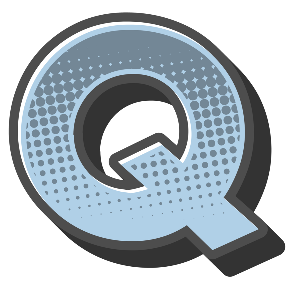 Comic Halftone Alphabet Letter and Number png