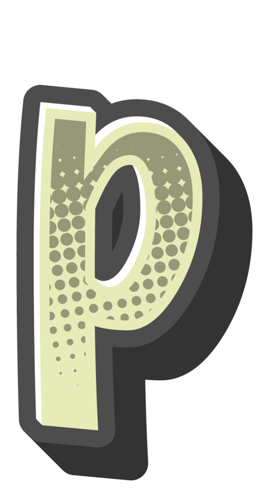 Comic Halftone Alphabet Letter and Number png