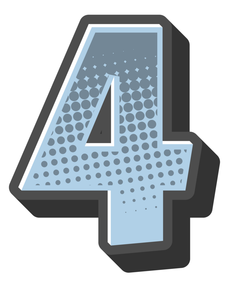Comic Halftone Alphabet Letter and Number png