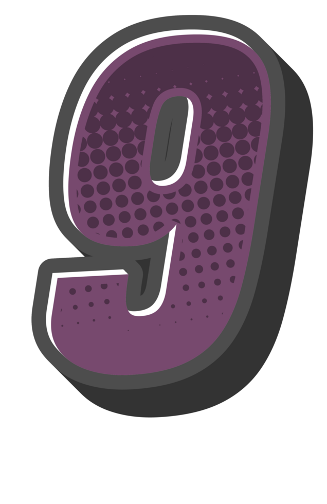Comic Halftone Alphabet Letter and Number png