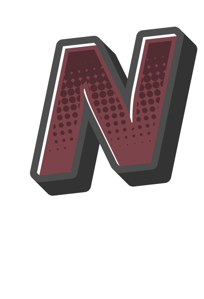 Comic Halftone Alphabet Letter and Number png